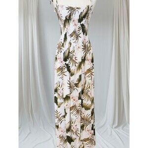 Vintage Royal Hawaiian Creations‎ Maxi Dress PLUS Smocked Palm Tropical USA